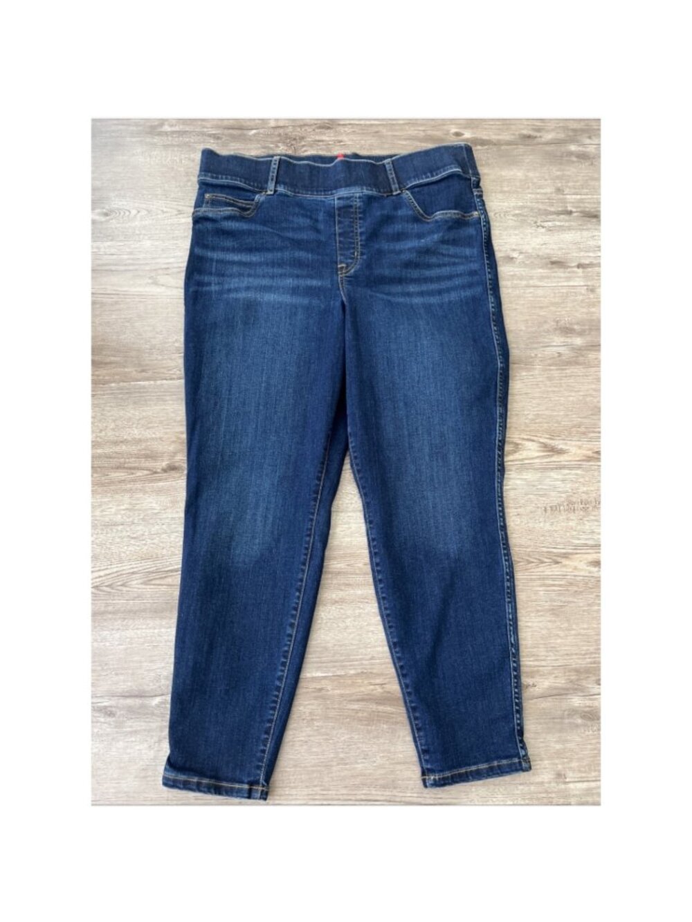 SPANX Ankle Skinny‎ Jeans Womens 1X Petite Medium Wash High Waist Shaping
